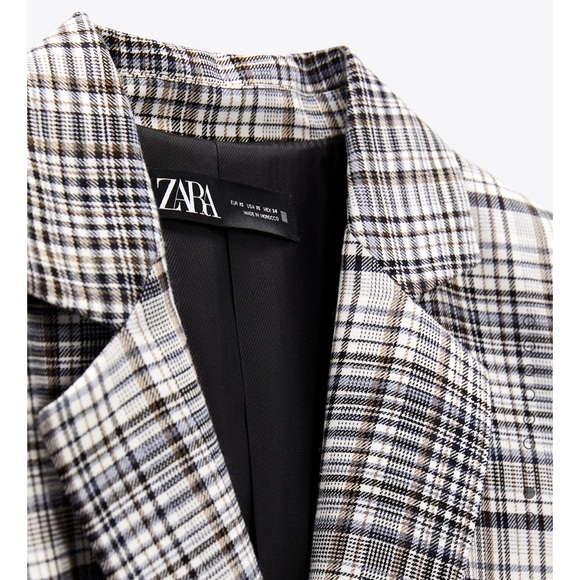 ZARA Tailored Plaid Blazer NWT sz XS - Picture 6 of 7